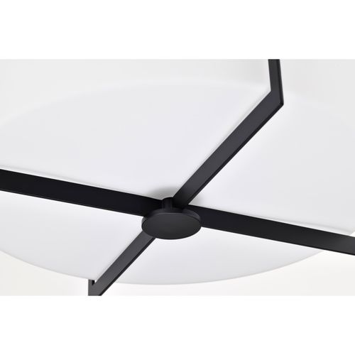 Main product image of Roselle 15 Inch Flush Mount Matte Black w/ White Glass