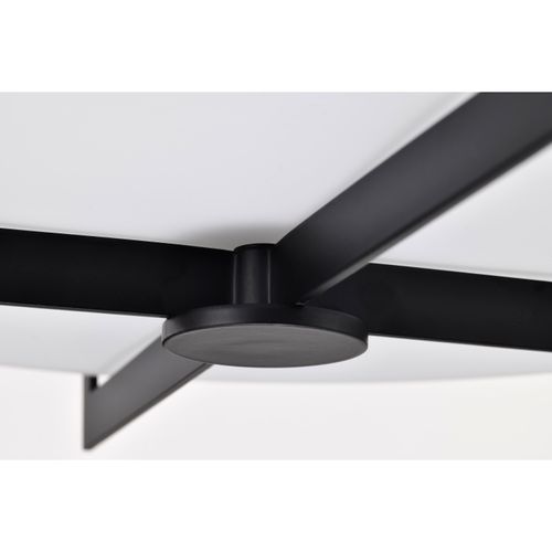 Main product image of Roselle 15 Inch Flush Mount Matte Black w/ White Glass