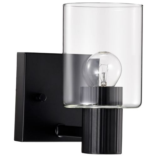 Main product image of Clarksville 1 Light Vanity Matte Black w/ Clear Glass