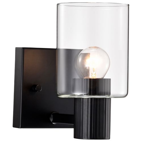 Main product image of Clarksville 1 Light Vanity Matte Black w/ Clear Glass