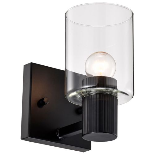 Main product image of Clarksville 1 Light Vanity Matte Black w/ Clear Glass
