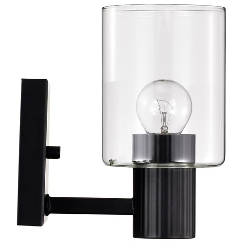 Main product image of Clarksville 1 Light Vanity Matte Black w/ Clear Glass