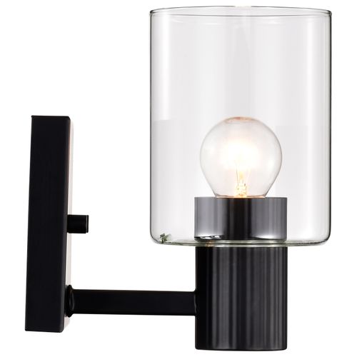 Main product image of Clarksville 1 Light Vanity Matte Black w/ Clear Glass
