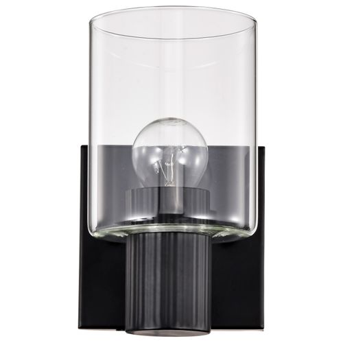 Main product image of Clarksville 1 Light Vanity Matte Black w/ Clear Glass