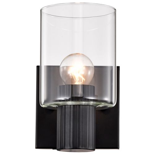 Main product image of Clarksville 1 Light Vanity Matte Black w/ Clear Glass