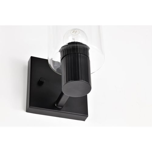 Main product image of Clarksville 1 Light Vanity Matte Black w/ Clear Glass