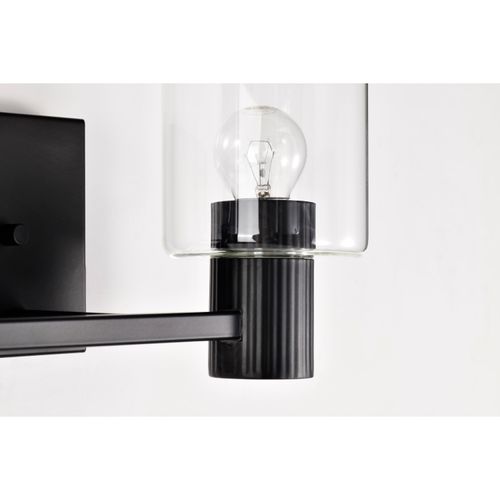 Main product image of Clarksville 2 Light Vanity Matte Black w/ Clear Glass