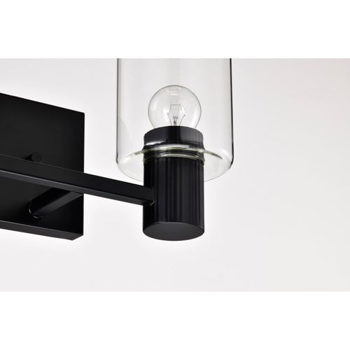 Main product image of Clarksville 2 Light Vanity Matte Black w/ Clear Glass
