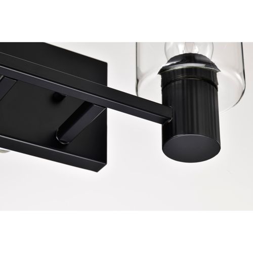 Main product image of Clarksville 2 Light Vanity Matte Black w/ Clear Glass