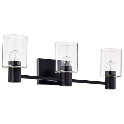 Main product image of Clarksville 3 Light Vanity Matte Black w/ Clear Glass