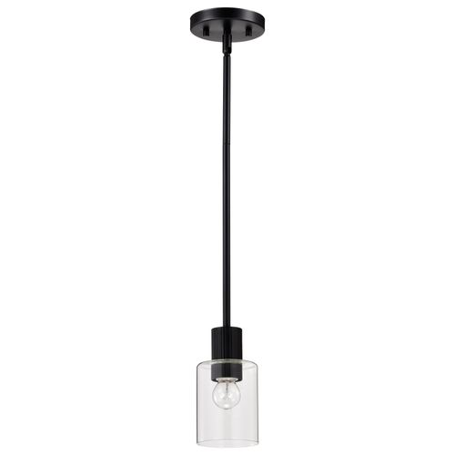 Main product image of Clarksville 5 Inch Mini Pendant Matte Black w/ Clear Glass
