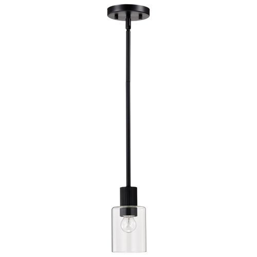 Main product image of Clarksville 5 Inch Mini Pendant Matte Black w/ Clear Glass