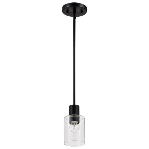 Main product image of Clarksville 5 Inch Mini Pendant Matte Black w/ Clear Glass