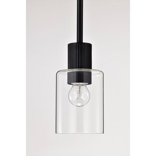 Main product image of Clarksville 5 Inch Mini Pendant Matte Black w/ Clear Glass