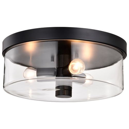 Main product image of Clarksville 15 Inch Flush Mount Matte Black w/ Clear Glass