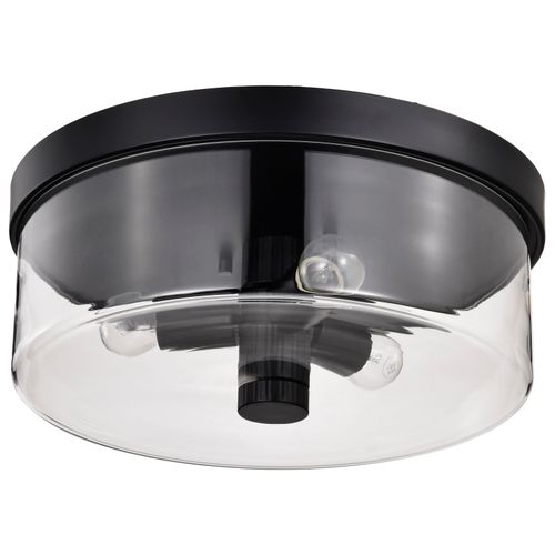 Main product image of Clarksville 15 Inch Flush Mount Matte Black w/ Clear Glass