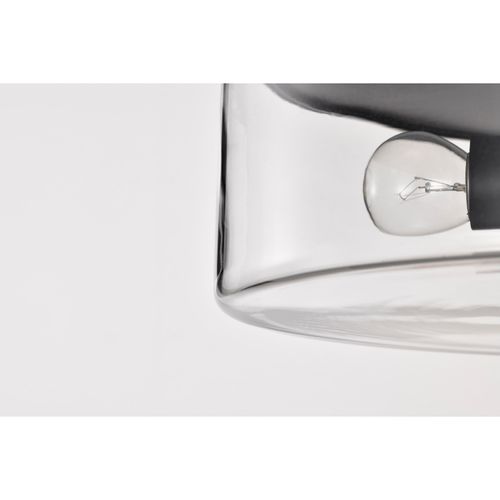 Main product image of Clarksville 15 Inch Flush Mount Matte Black w/ Clear Glass
