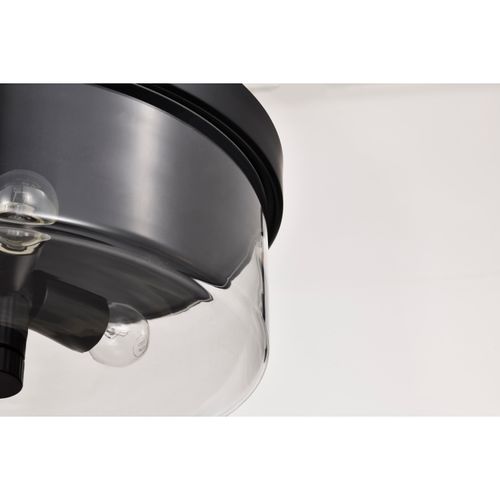 Main product image of Clarksville 15 Inch Flush Mount Matte Black w/ Clear Glass