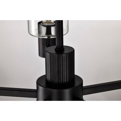 Main product image of Clarksville 28 Inch 5 Light Chandelier Matte Black w/ Clear Glass