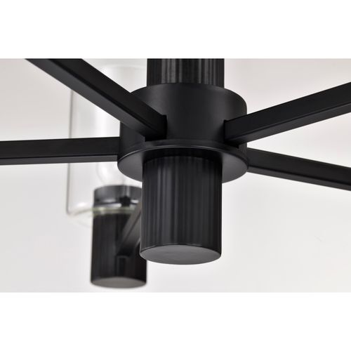 Main product image of Clarksville 28 Inch 5 Light Chandelier Matte Black w/ Clear Glass