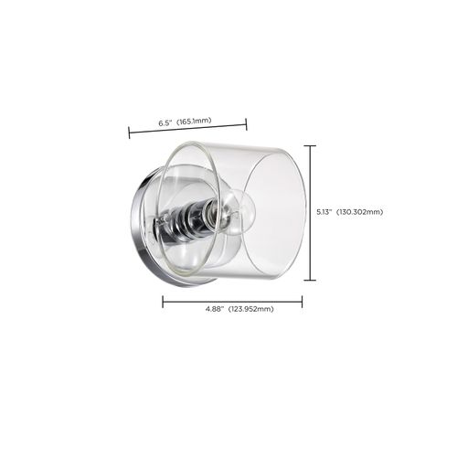 Main product image of Marlowe 1 Light Vanity Polished Nickel w/ Clear Glass