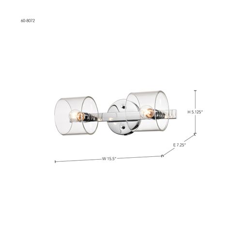 Main product image of Marlowe 2 Light Vanity Polished Nickel w/ Clear Glass