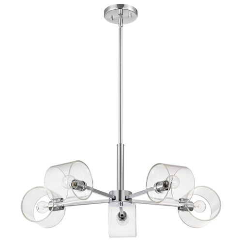 Main product image of Marlowe 28 Inch 5 Light Chandelier Polished Nickel w/ Clear Glass
