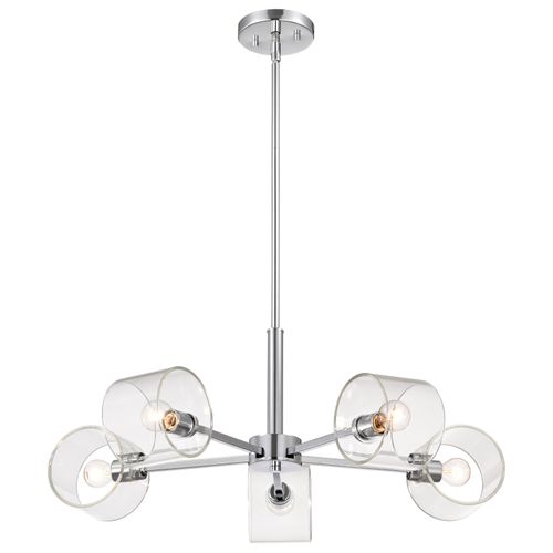 Main product image of Marlowe 28 Inch 5 Light Chandelier Polished Nickel w/ Clear Glass