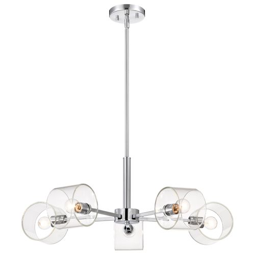 Main product image of Marlowe 28 Inch 5 Light Chandelier Polished Nickel w/ Clear Glass
