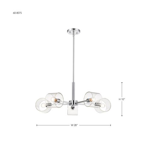 Main product image of Marlowe 28 Inch 5 Light Chandelier Polished Nickel w/ Clear Glass