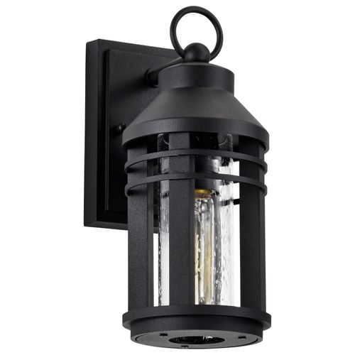 Main product image of Wilton 1 Light Small Wall Lantern Matte Black w/ Clear Seeded Glass