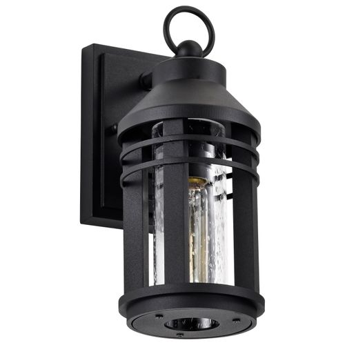 Main product image of Wilton 1 Light Small Wall Lantern Matte Black w/ Clear Seeded Glass