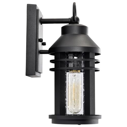 Main product image of Wilton 1 Light Small Wall Lantern Matte Black w/ Clear Seeded Glass
