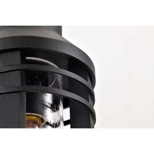 Main product image of Wilton 1 Light Small Wall Lantern Matte Black w/ Clear Seeded Glass