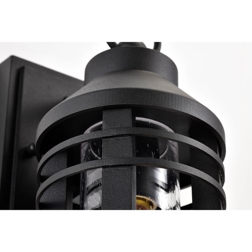 Main product image of Wilton 1 Light Small Wall Lantern Matte Black w/ Clear Seeded Glass
