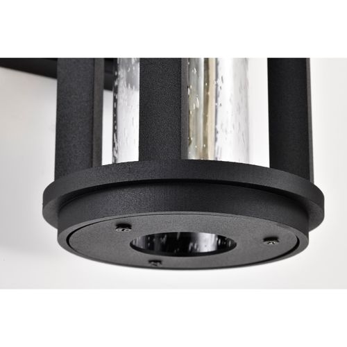 Main product image of Wilton 1 Light Small Wall Lantern Matte Black w/ Clear Seeded Glass