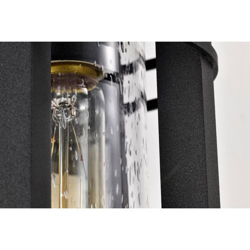 Main product image of Wilton 1 Light Small Wall Lantern Matte Black w/ Clear Seeded Glass