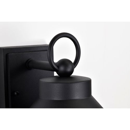 Main product image of Wilton 1 Light Medium Wall Lantern Matte Black w/ Clear Seeded Glass