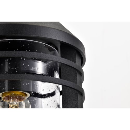 Main product image of Wilton 1 Light Medium Wall Lantern Matte Black w/ Clear Seeded Glass
