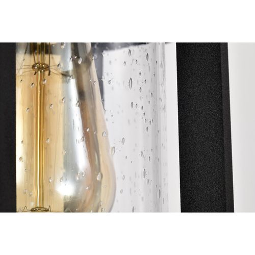 Main product image of Wilton 1 Light Medium Wall Lantern Matte Black w/ Clear Seeded Glass