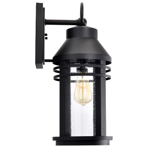 Main product image of Wilton 1 Light Large Wall Lantern Matte Black w/ Clear Seeded Glass