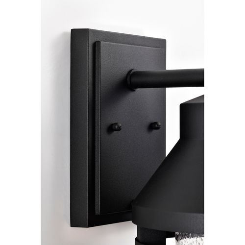 Main product image of Wilton 1 Light Large Wall Lantern Matte Black w/ Clear Seeded Glass