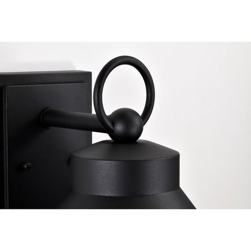 Main product image of Wilton 1 Light Large Wall Lantern Matte Black w/ Clear Seeded Glass