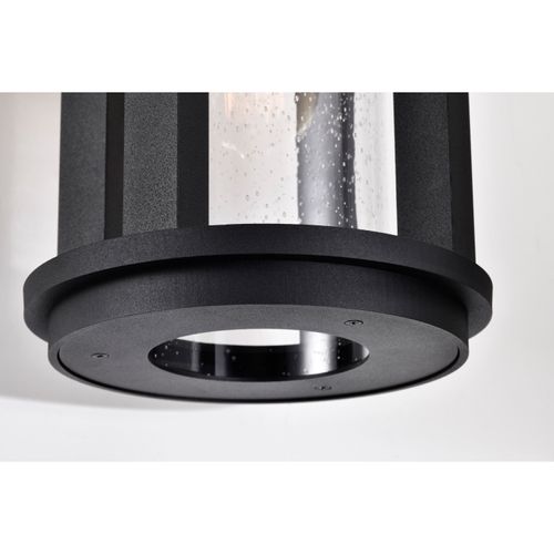 Main product image of Wilton 1 Light Large Wall Lantern Matte Black w/ Clear Seeded Glass