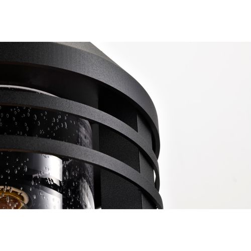 Main product image of Wilton 1 Light Large Wall Lantern Matte Black w/ Clear Seeded Glass