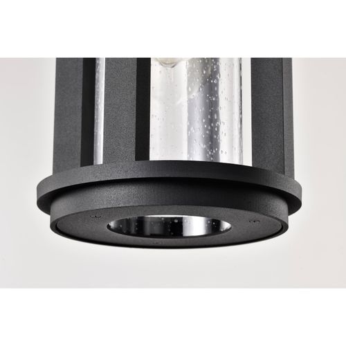 Main product image of Wilton 1 Light Hanging Lantern Matte Black w/ Clear Seeded Glass