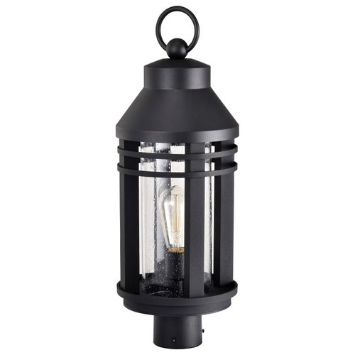 Main product image of Wilton 1 Light Post Top Matte Black w/ Clear Seeded Glass