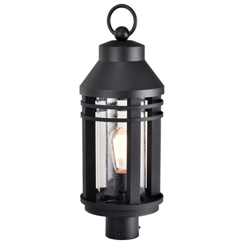 Main product image of Wilton 1 Light Post Top Matte Black w/ Clear Seeded Glass
