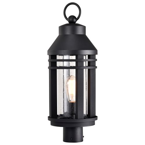 Main product image of Wilton 1 Light Post Top Matte Black w/ Clear Seeded Glass
