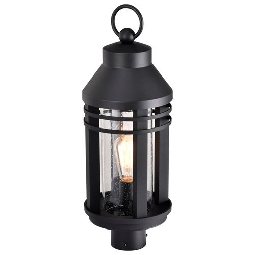 Main product image of Wilton 1 Light Post Top Matte Black w/ Clear Seeded Glass